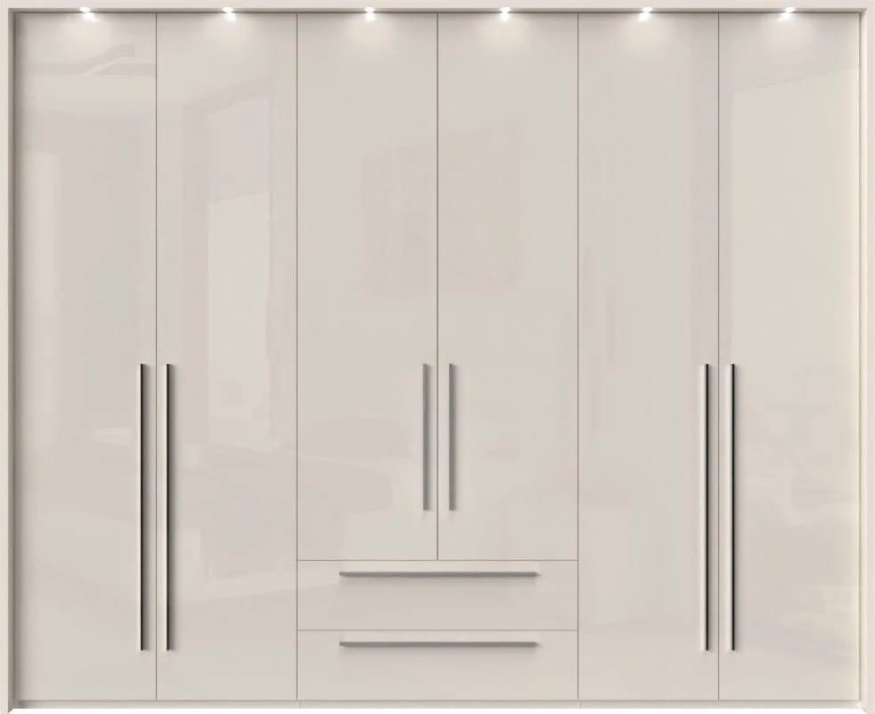 OTTO HOME Piano Drehtürenschrank Beige Hochglanz mit LED-Beleuchtung - Bild 2