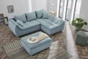 Jockenhöfer Hocker Genua türkis-blau Microfaser Bild 3