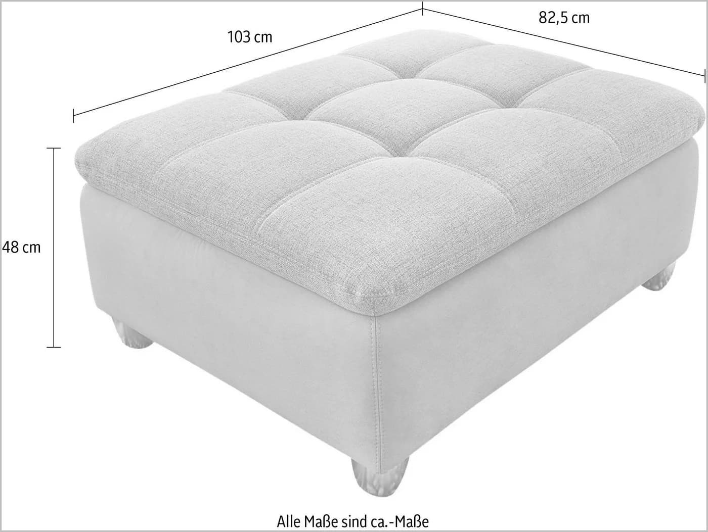 Jockenhöfer Hocker Genua türkis-blau Microfaser - Bild 5