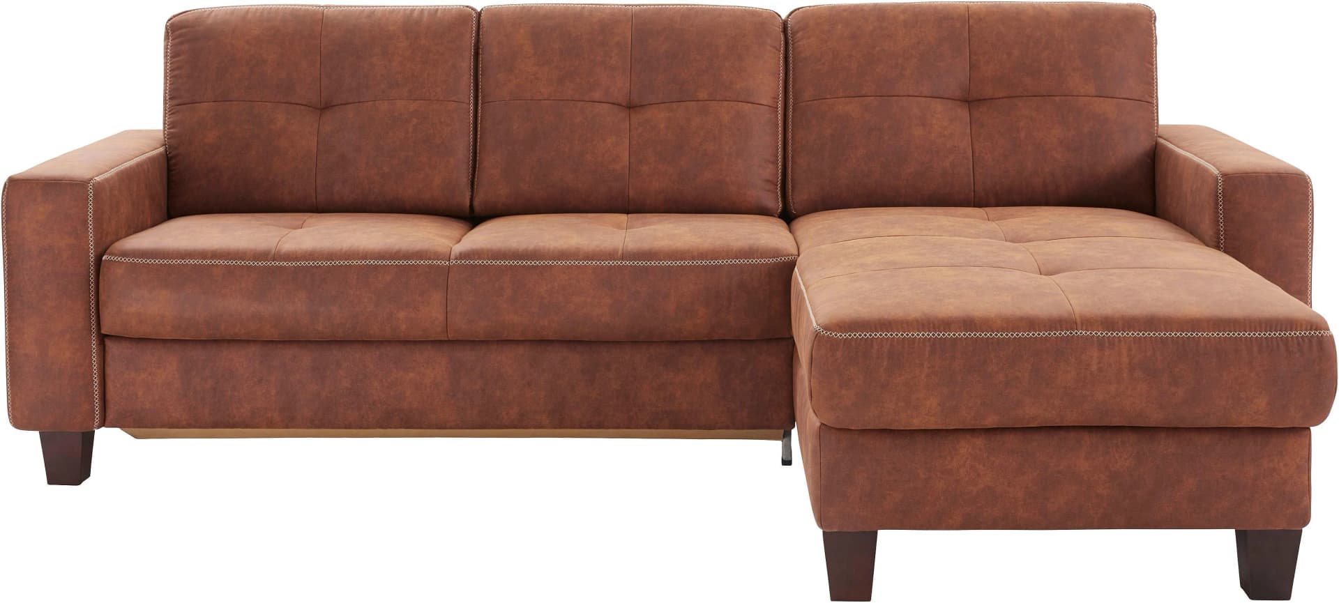 Home Affaire Ecksofa Varese Cognac Luxus-Microfaser mit Recamiere