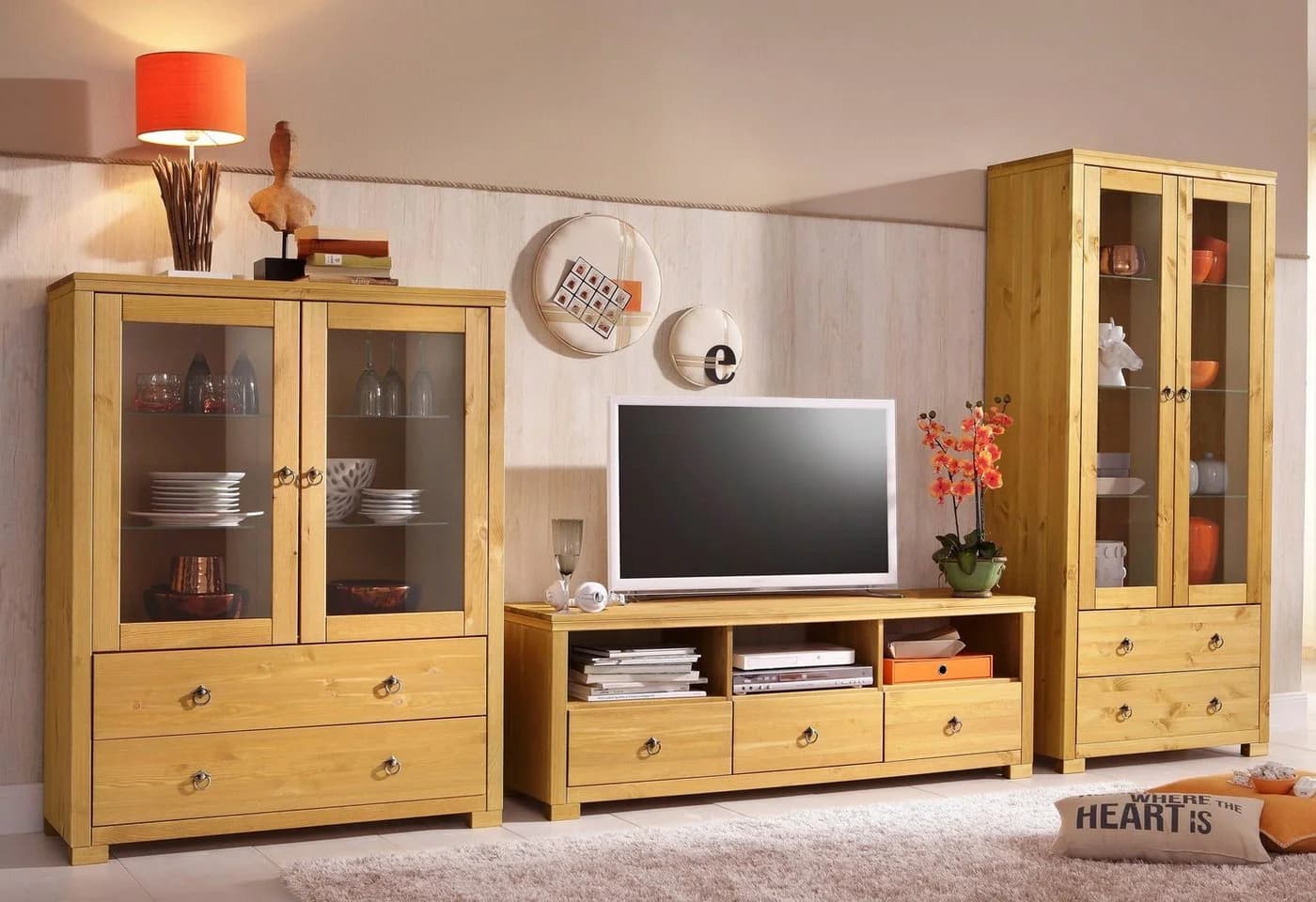 Vitrine OTTO HOME Gotland Beige Gelaugt Geölt Massivholz - Bild 3