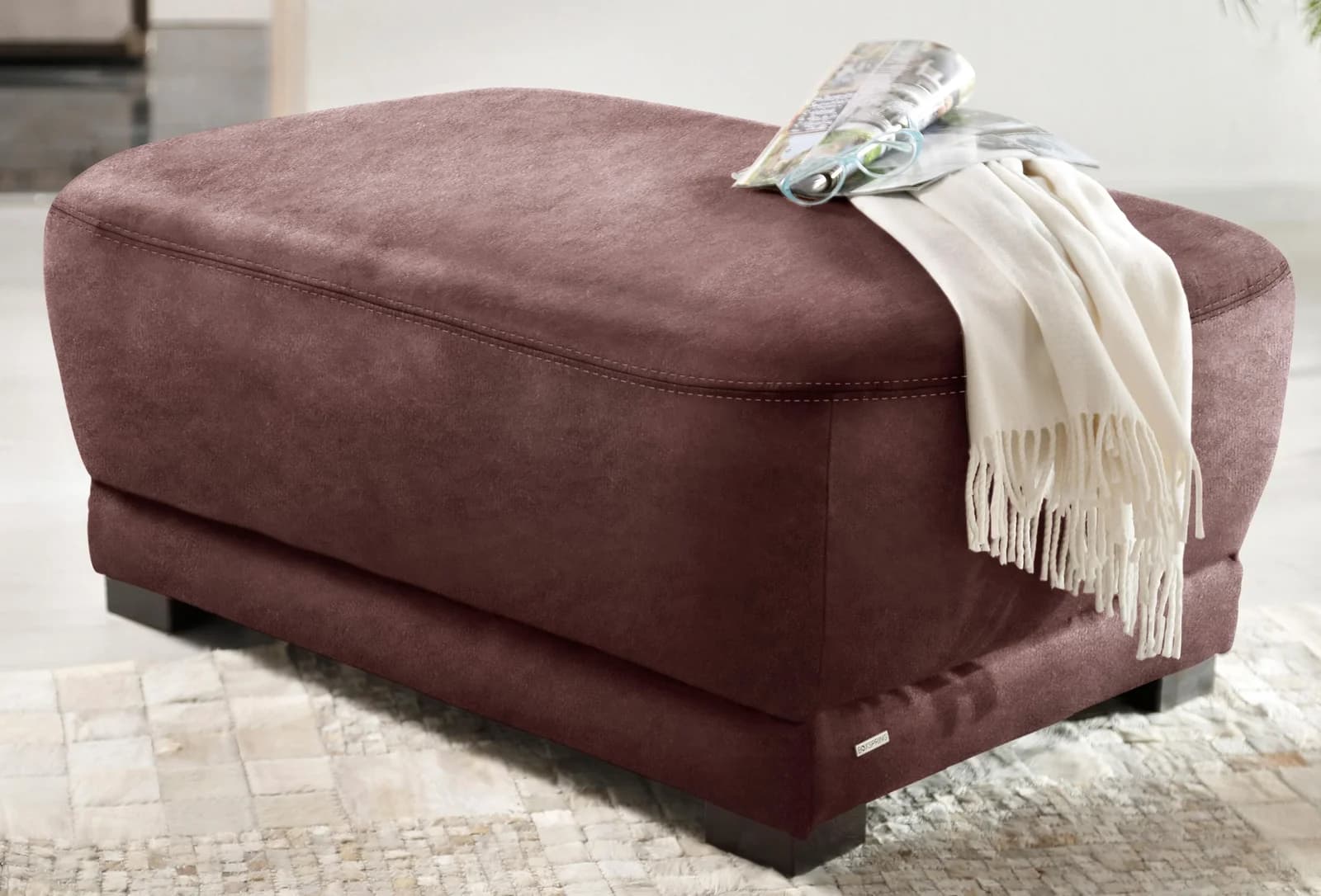HOME AFFAIRE Polsterhocker Telos Braun Boxspring-Polsterung