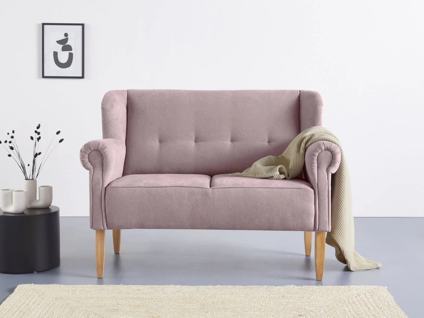 HOME AFFAIRE Moro Küchensofa Rosa Microfaser 2-Sitzer - Bild 2