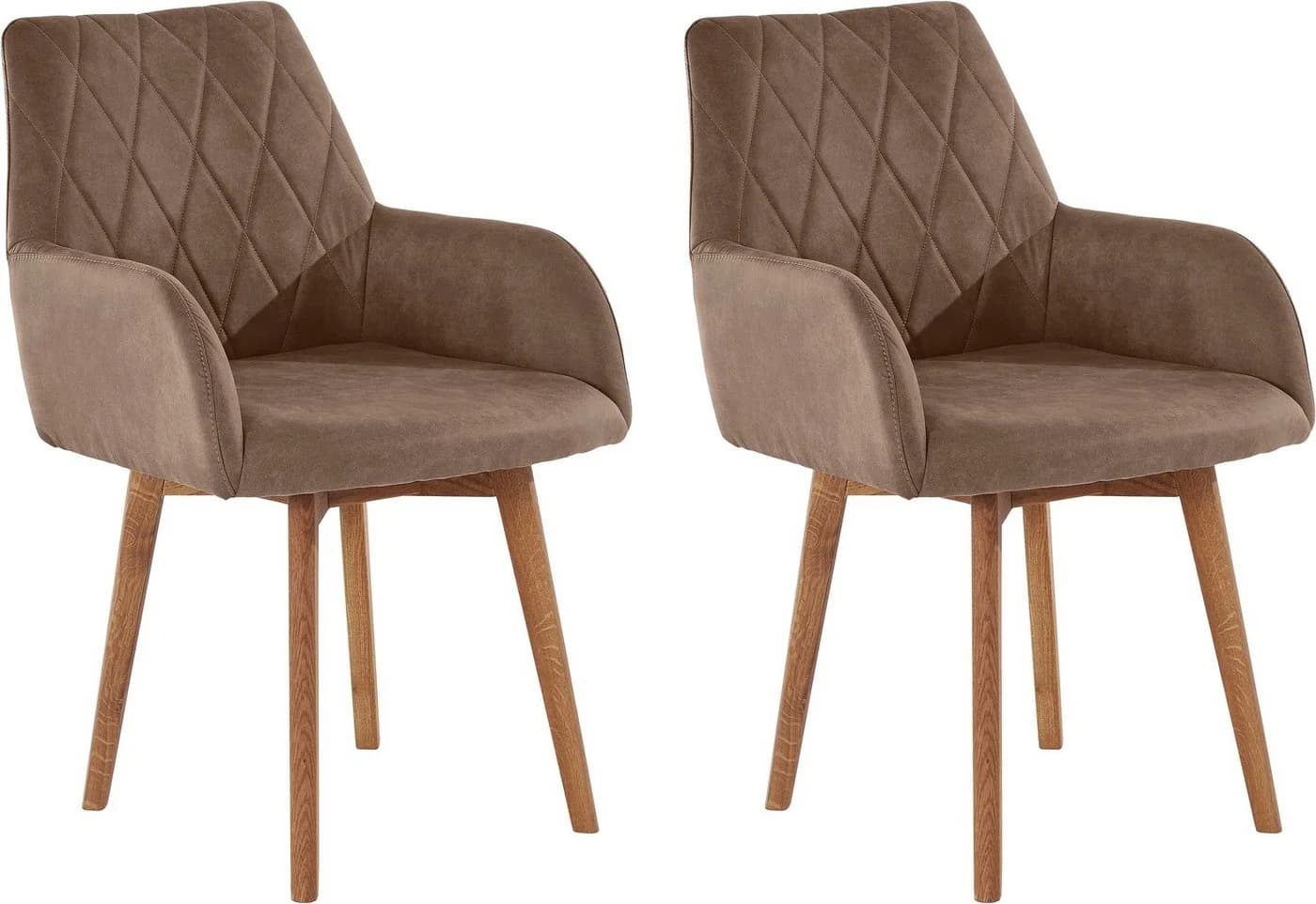 OTTO HOME Esszimmerstuhl Brest Taupe Eiche Massivholz