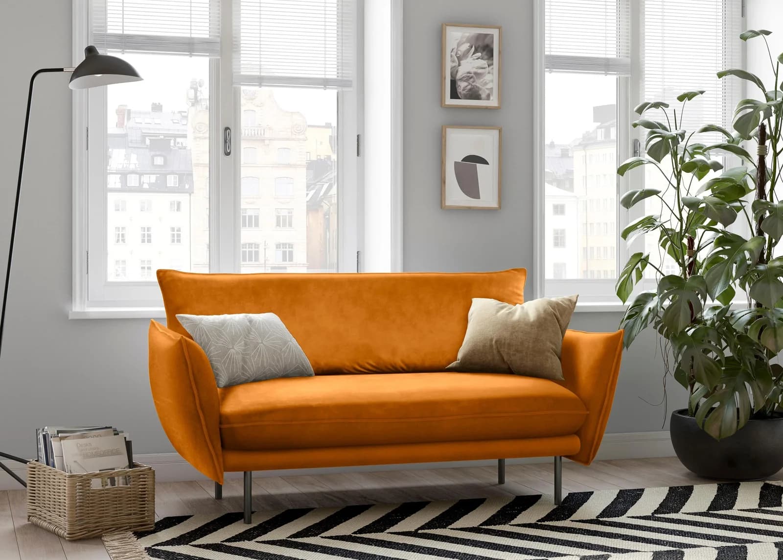OTTO HOME Stine 2-Sitzer Sofa Gold Samtoptik