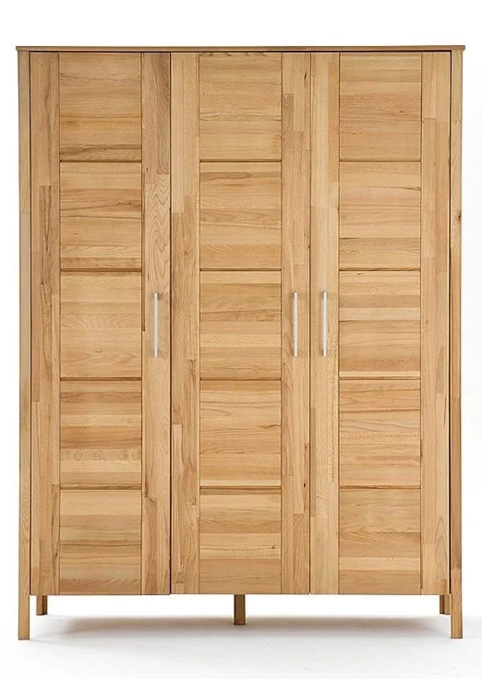 HOME AFFAIRE Modesty II Kleiderschrank 3-tlg. Massivholz Beige