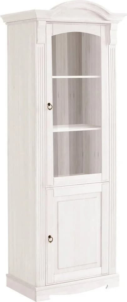 OTTO HOME Vitrine Anna Weiß Massivholz Glastür 2 Schubladen - Bild 2