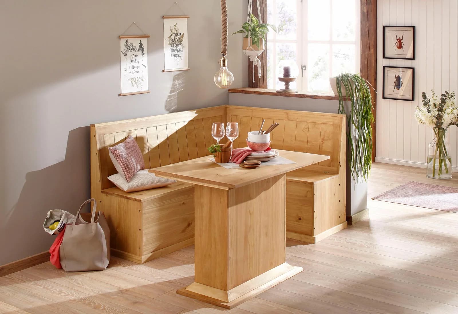 Home affaire Essgruppe Sara, 2-tlg., bestehend aus Eckbank und Tisch