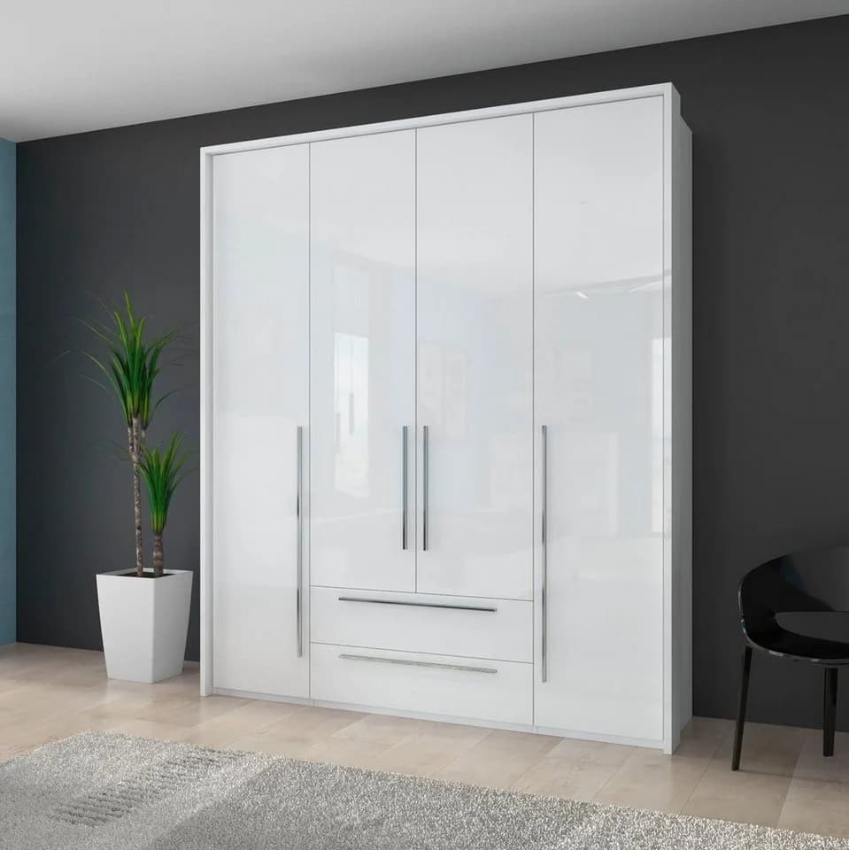 OTTO HOME Piano Drehtürenschrank Weiß Hochglanz mit LED und Soft-Close - Bild 2