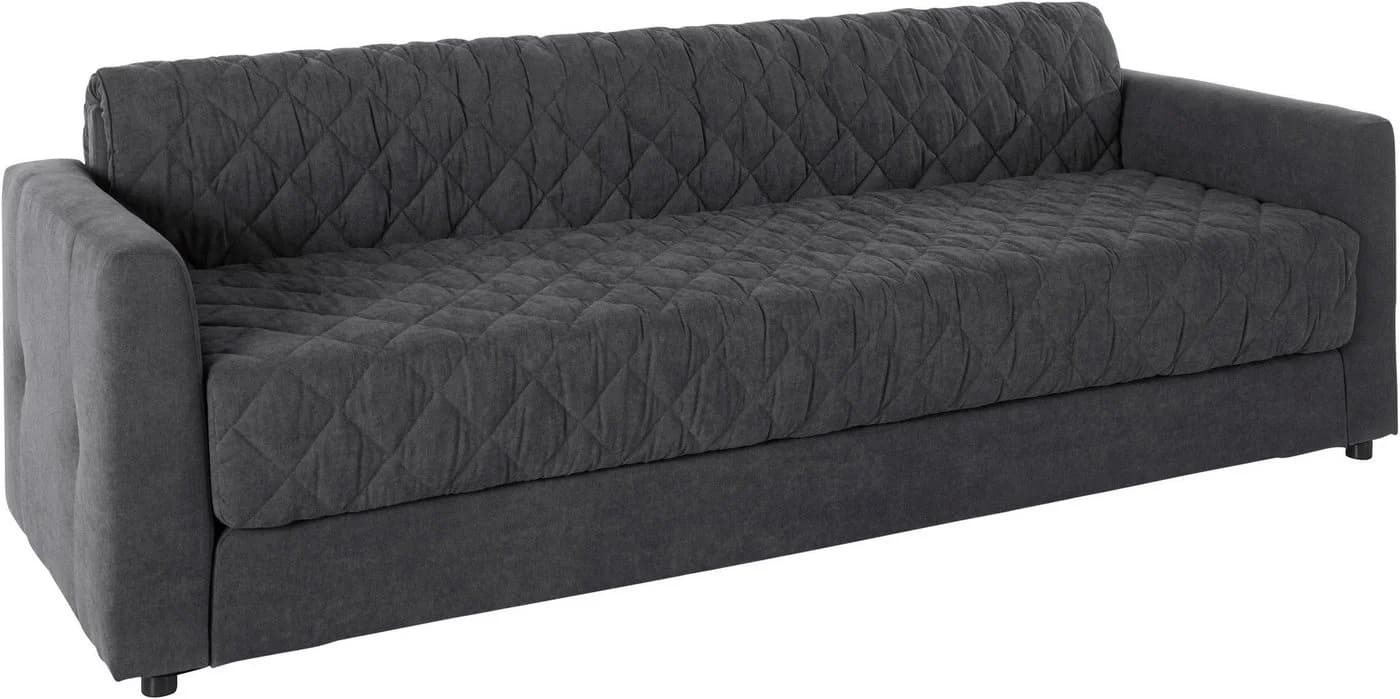 HOME AFFAIRE Schlafsofa Kelly Dunkelgrau mit Federkern und Topper
