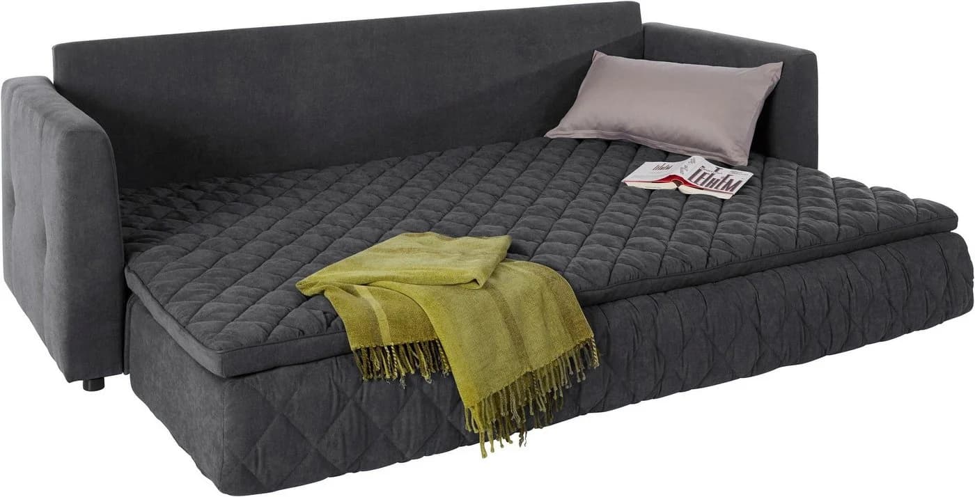 HOME AFFAIRE Schlafsofa Kelly Dunkelgrau mit Federkern und Topper - Bild 3