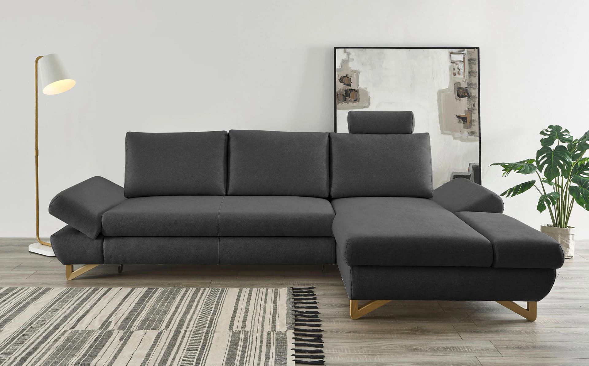 HOME AFFAIRE Schlafsofa City/Giron Anthrazit mit Bettfunktion