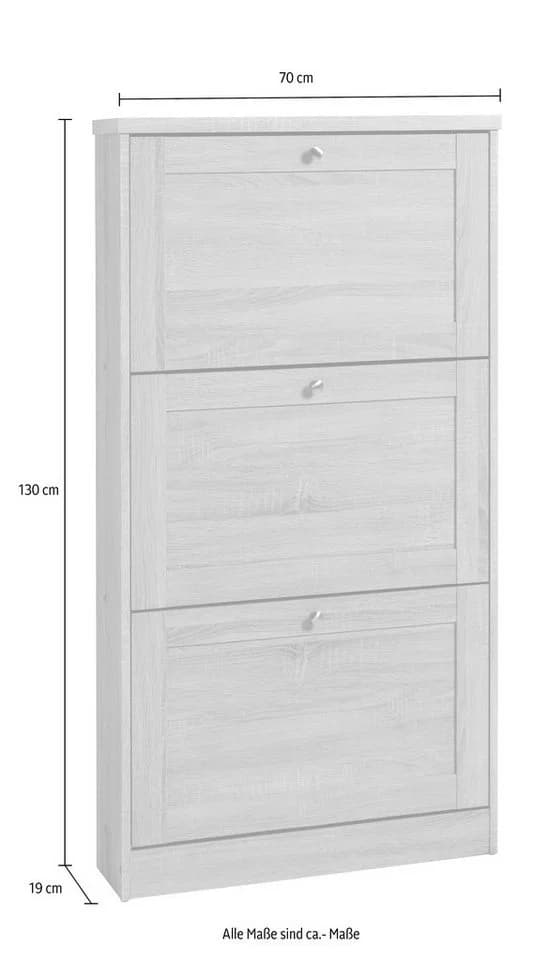 OTTO HOME Schuhschrank Heide Weiß Eiche 3 Klappen - Bild 3