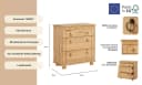 OTTO HOME Kommode Indra Massivholz Kiefer Beige 3 Schubladen Bild 3