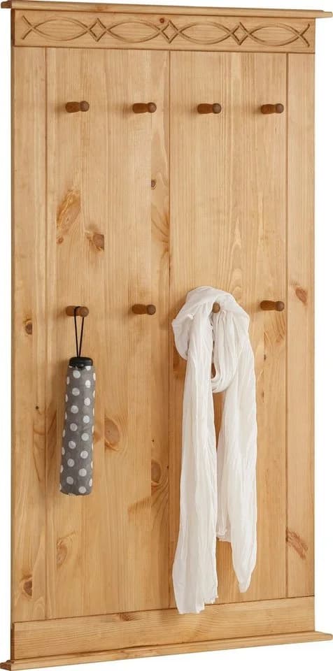 OTTO HOME Indra Garderobenpaneel Beige Natur Massivholz 8 Haken - Bild 5