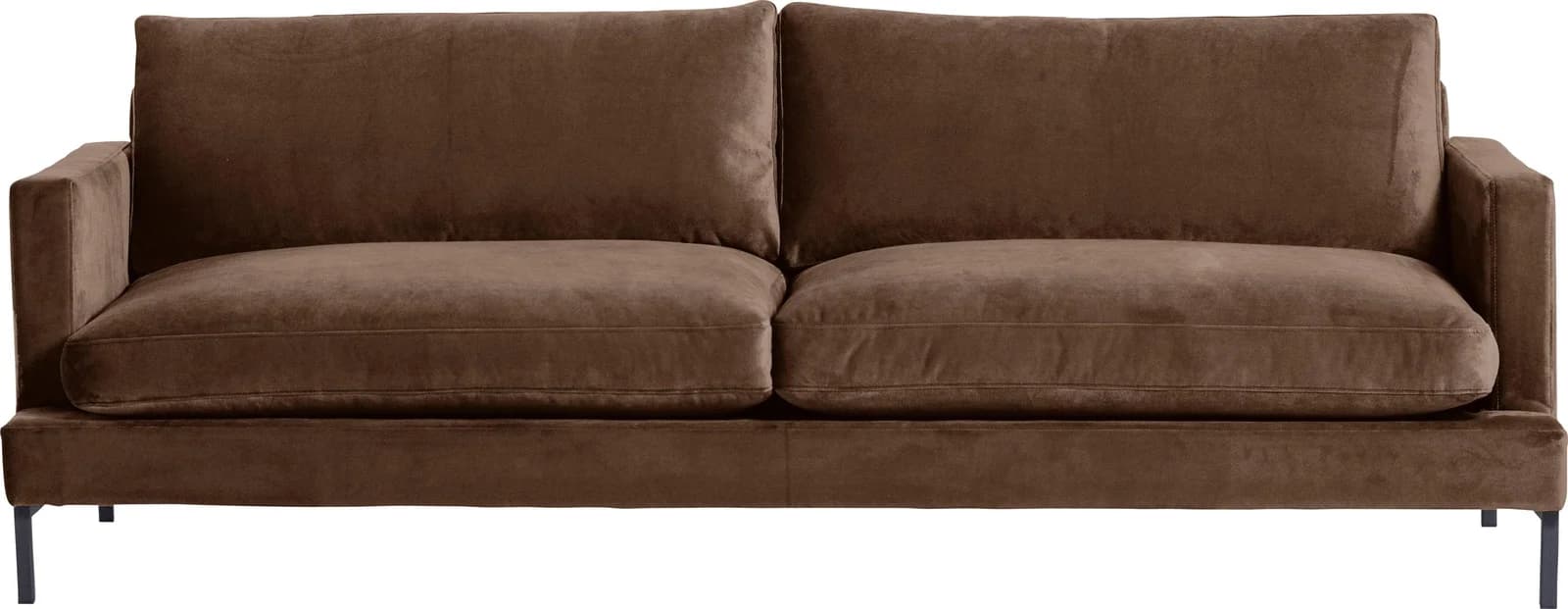 ANDAS Welland 2,5-Sitzer Sofa Braun Samtvelours