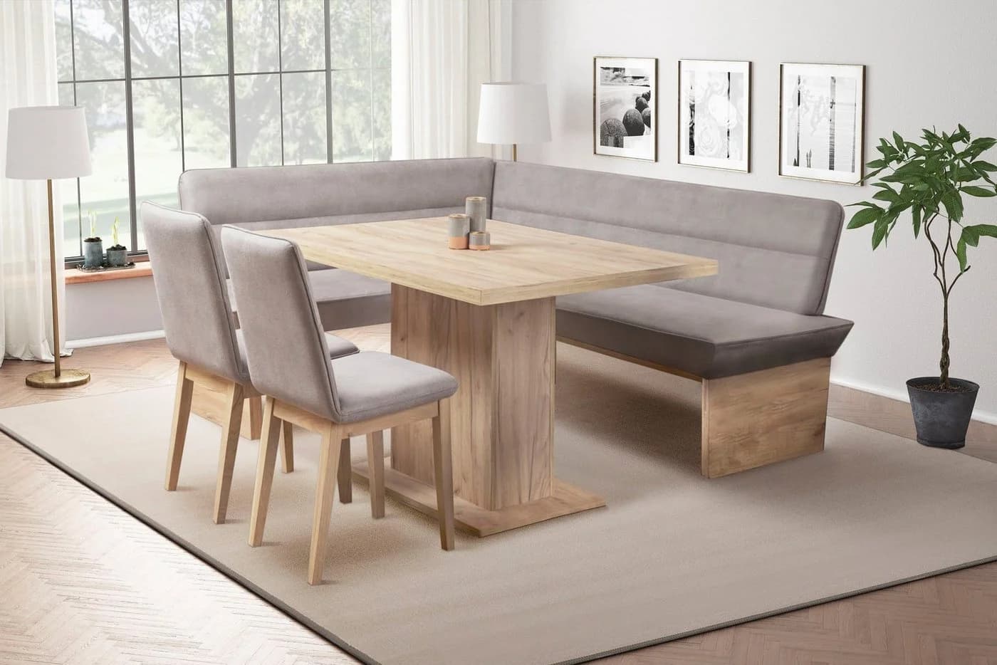 OTTO HOME Eckbankgruppe Beluna + Cross Grau 4-tlg. Microfaser - Bild 2