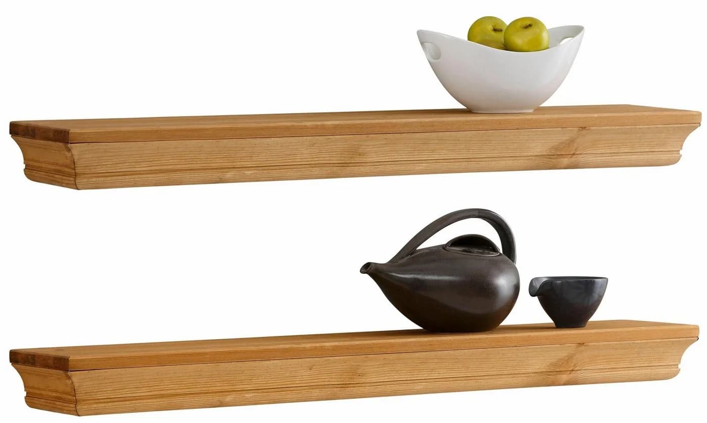 OTTO HOME Wandregal Vinales 2er Set Beige Geölt Massivholz - Bild 2