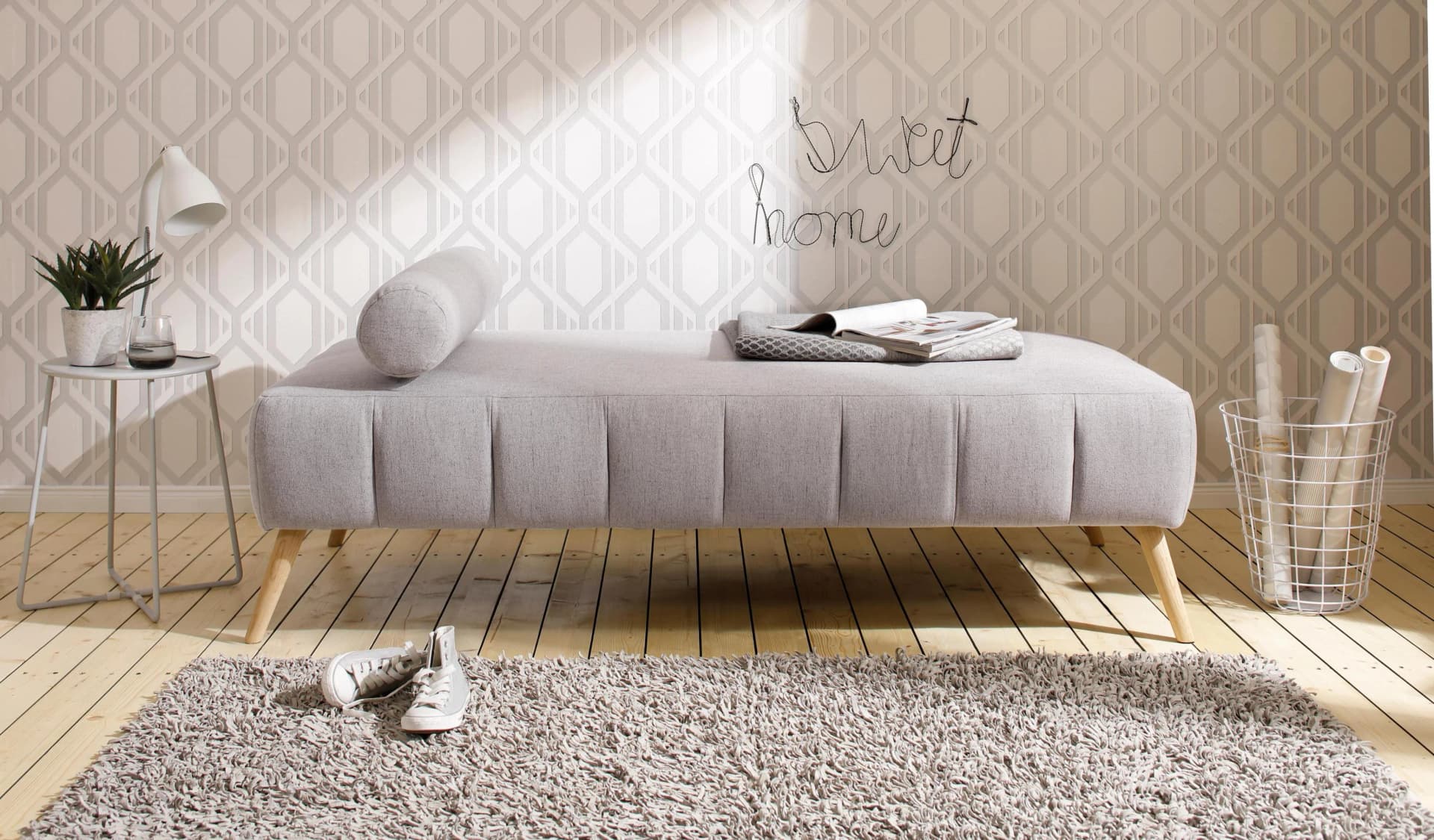 Daybett OTTO HOME Lucy Grau mit Rollen