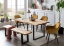 HOME AFFAIRE Sitzbank Tristano Massivholz Eiche Beige Schwarz Bild 3