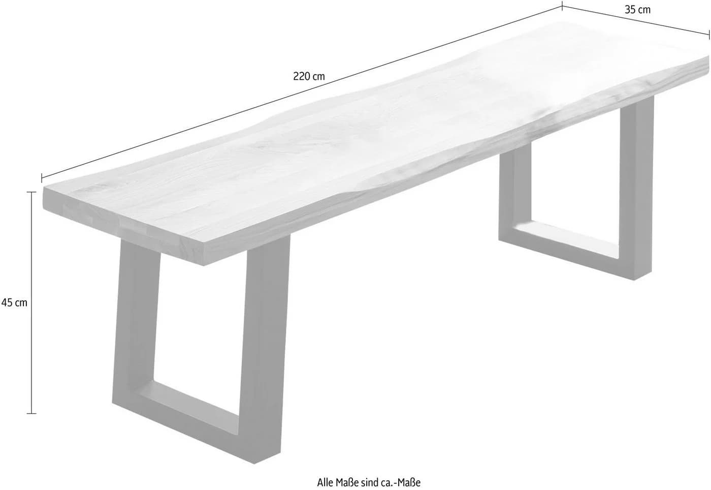 HOME AFFAIRE Sitzbank Tristano Massivholz Eiche Beige Schwarz - Bild 4