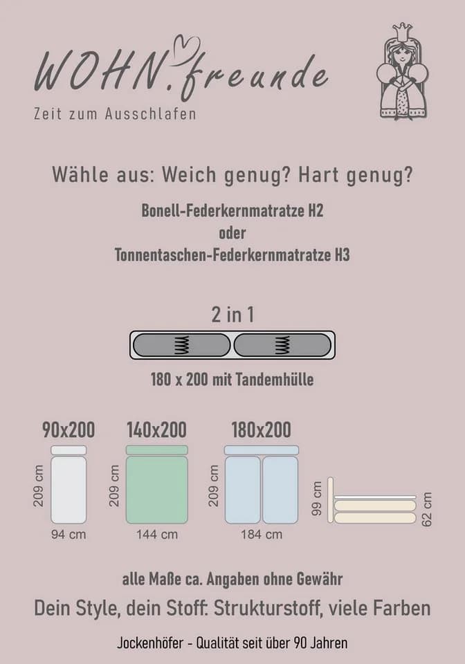 Jockenhöfer Boxspringbett Alinas mit Topper türkis - Bild 5