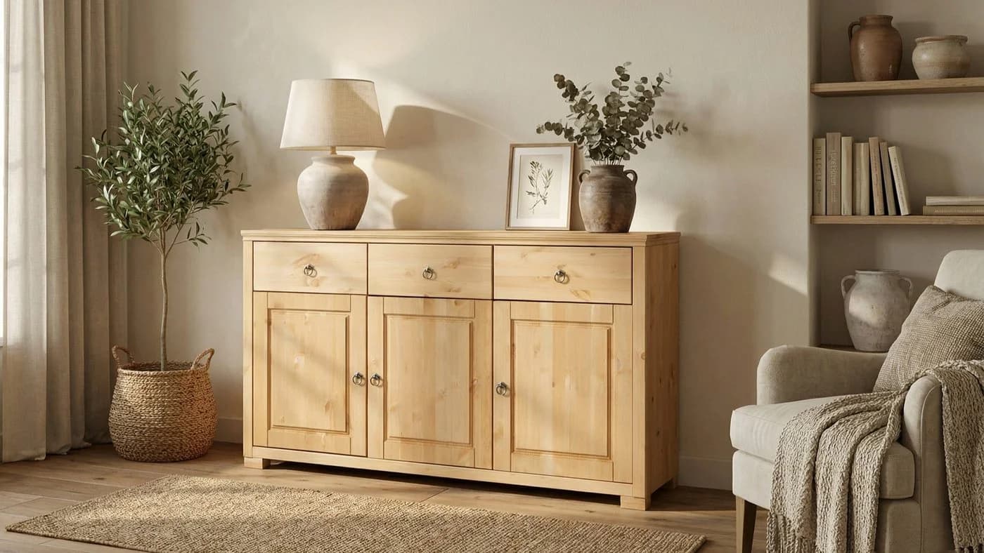 OTTO HOME Sideboard Gotland Beige Massivholz Landhausstil - Bild 2