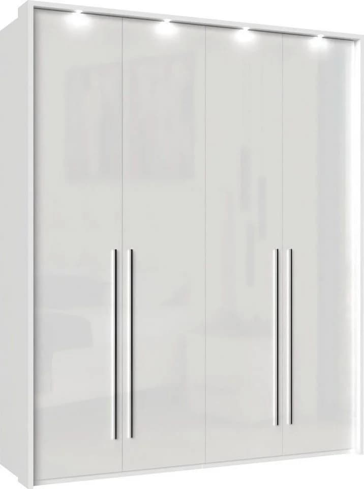 OTTO HOME Kleiderschrank Piano Weiß Hochglanz mit LED