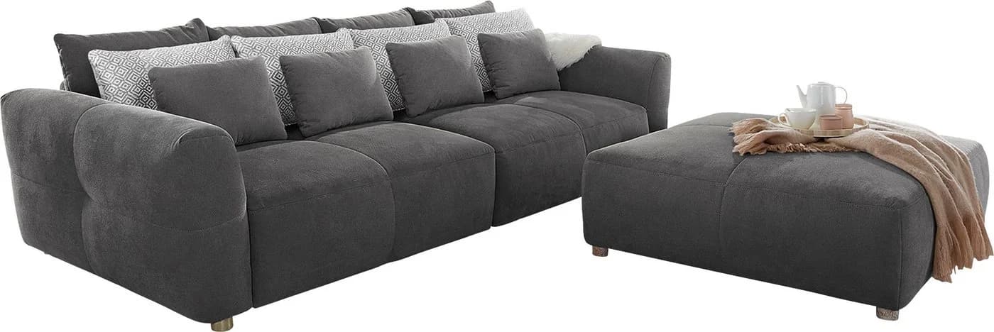 Jockenhöfer Gruppe Big-Sofa Gulliver Grau mit Federkern - Bild 3