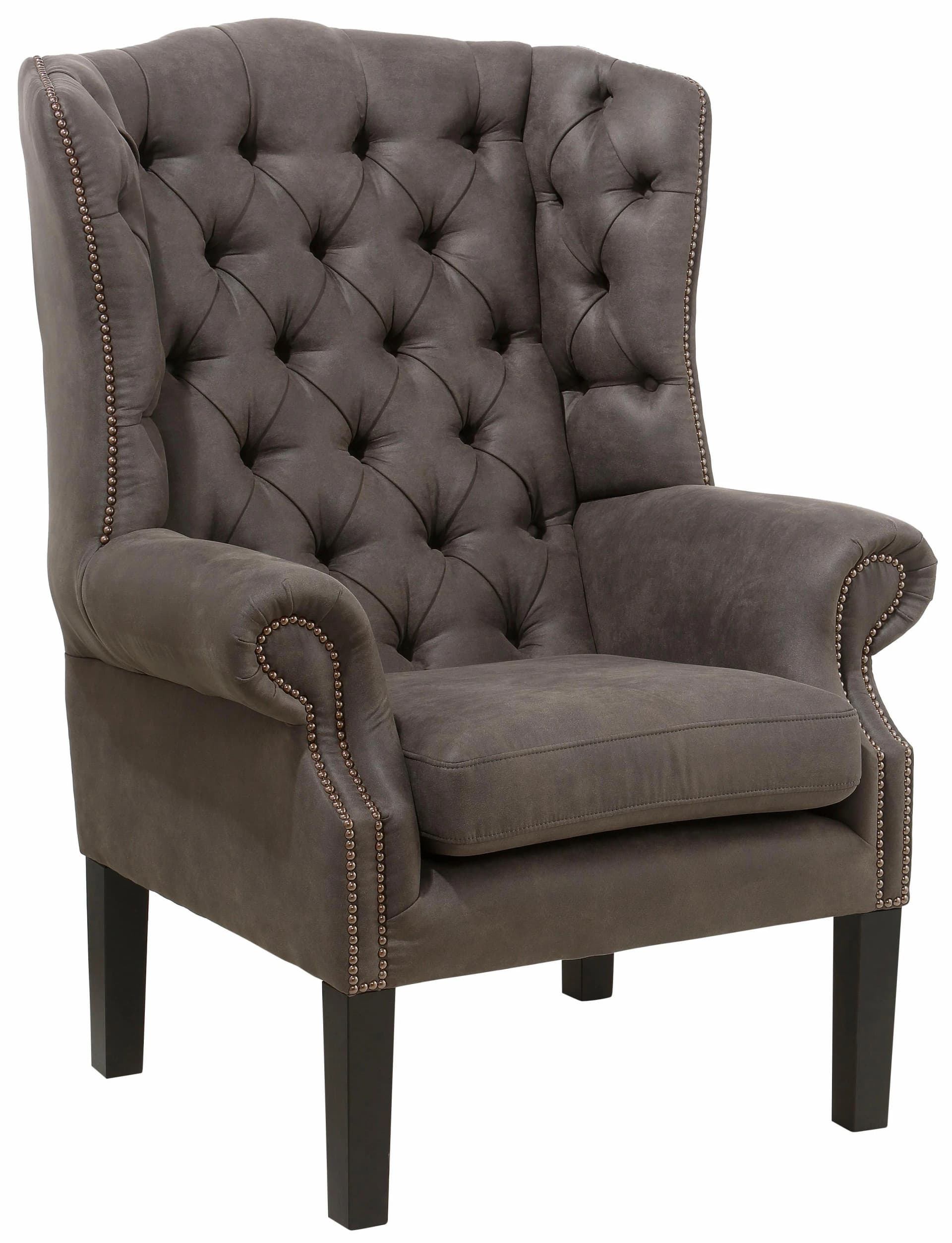 HOME AFFAIRE Bedford Ohrensessel Chesterfield Anthrazit