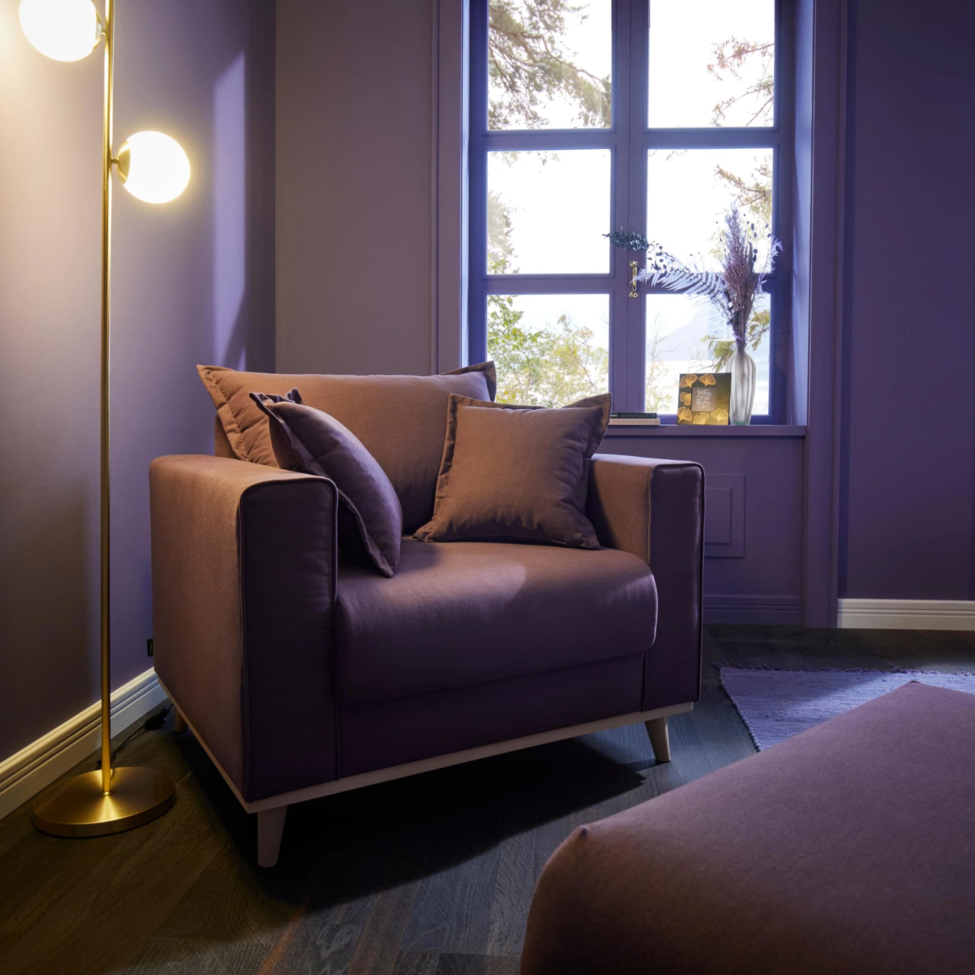 Home Affaire Sessel Edina Aubergine Skandinavisch