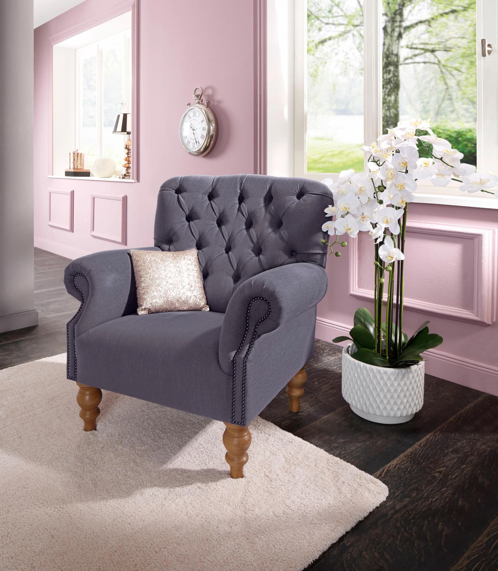 Home Affaire Sessel Lord Lila Chesterfield Microfaser Lederoptik