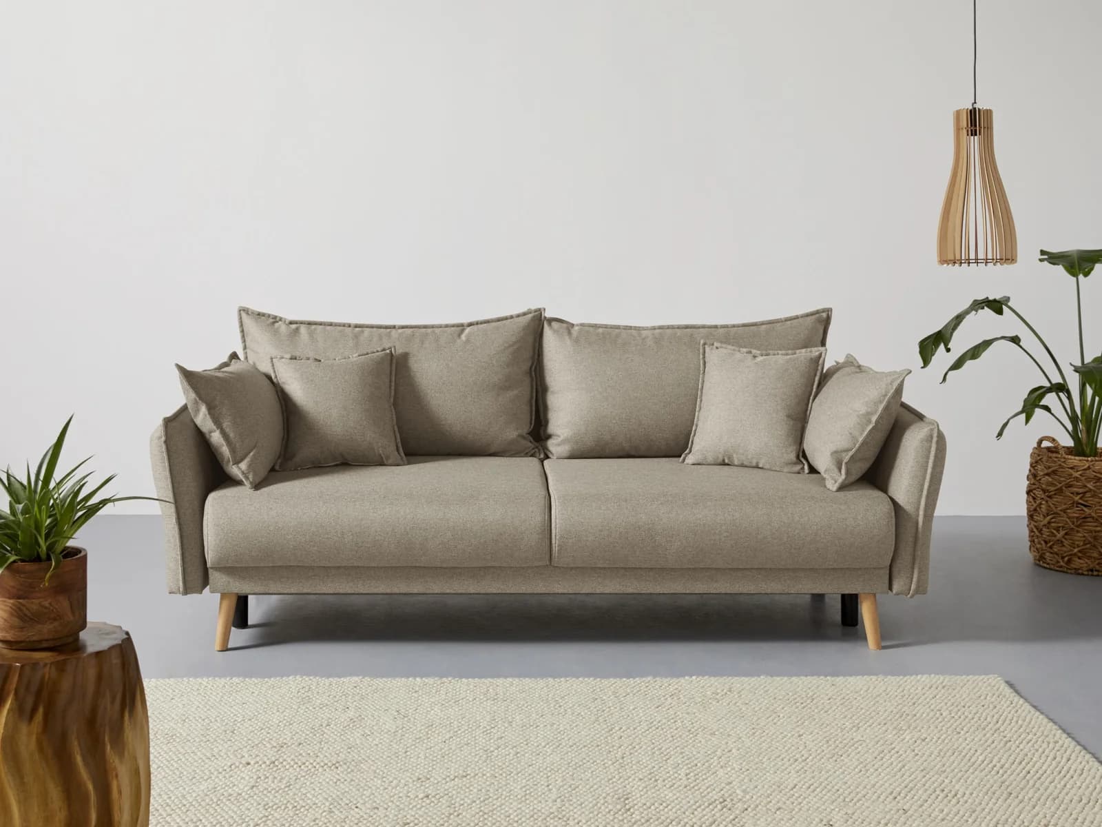 Home Affaire Schlafsofa Granbo Beige mit Bettfunktion