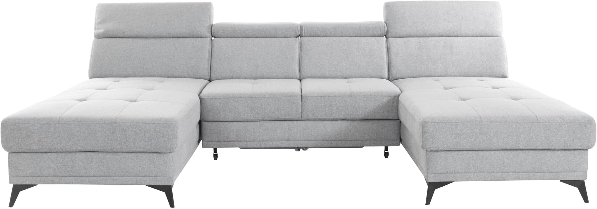 HOME AFFAIRE Cardiz U-Form Wohnlandschaft Hellgrau mit Bettfunktion