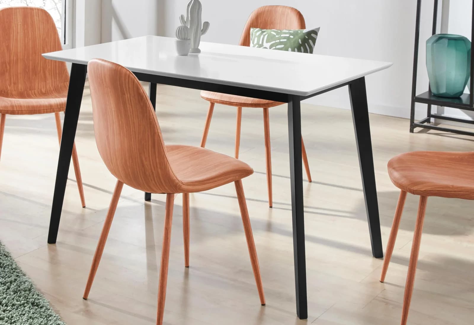 OTTO HOME Esstisch Cody Schwarz Weiß Rechteckig MDF Massivholz