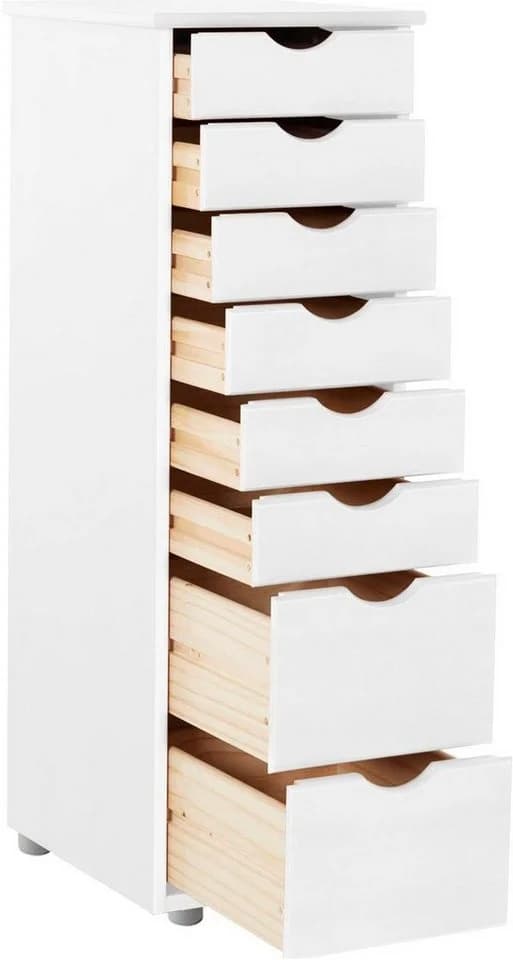 Kommode OTTO HOME Gava Weiß 8 Schubladen Massivholz - Bild 3