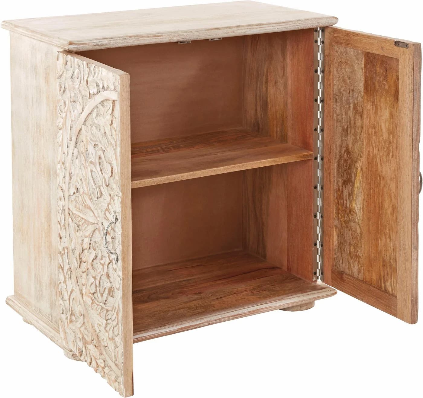 OTTO HOME Kommode Salim mit Schnitzerei Massivholz Beige - Bild 4