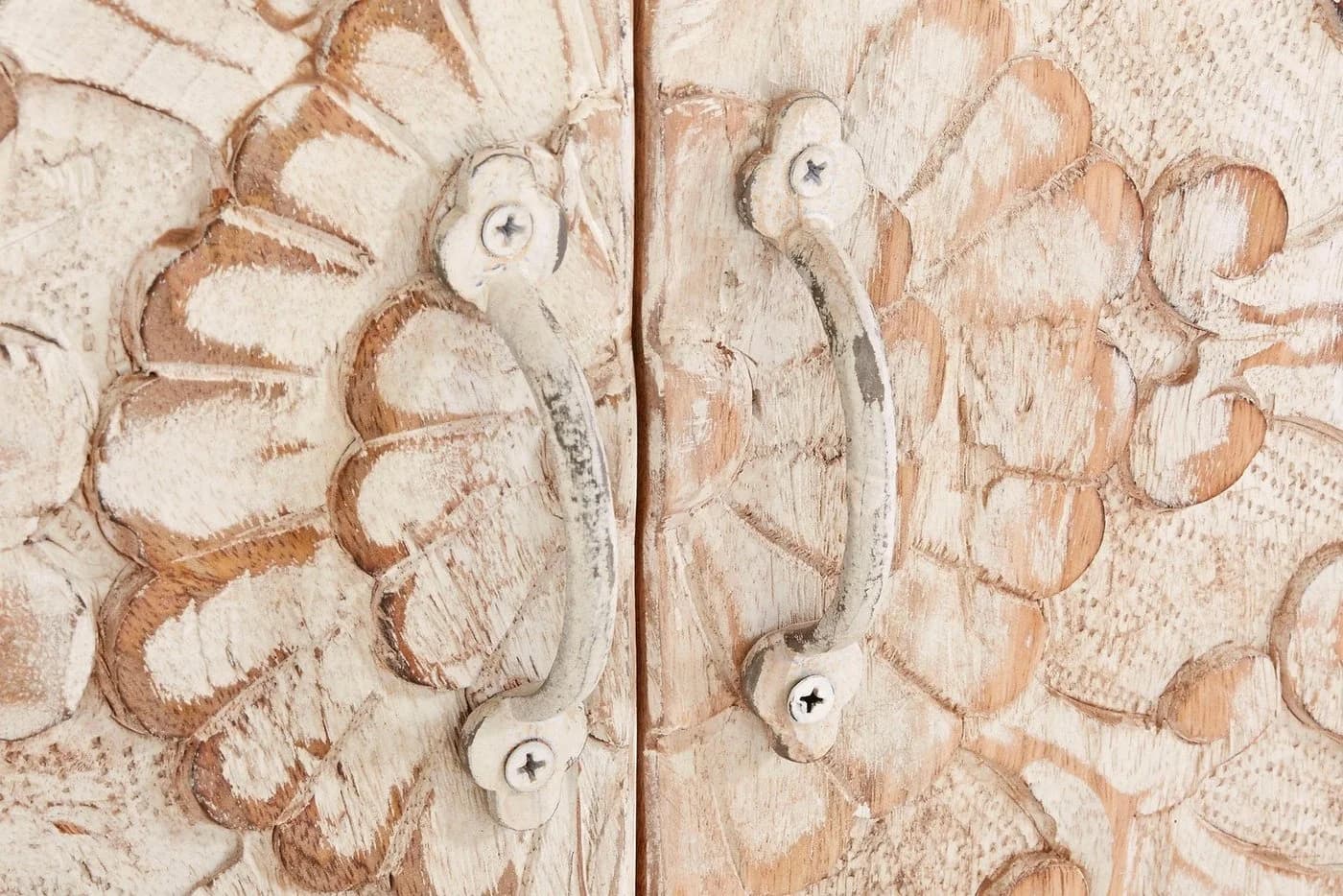 OTTO HOME Kommode Salim mit Schnitzerei Massivholz Beige - Bild 5