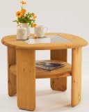 OTTO HOME Couchtisch Jayden 2 Natur Massivholz mit Glaseinsatz Bild 3