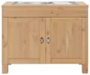 HOME AFFAIRE Spülenschrank Oslo Beige Massivholz mit Einbauspüle Bild 1