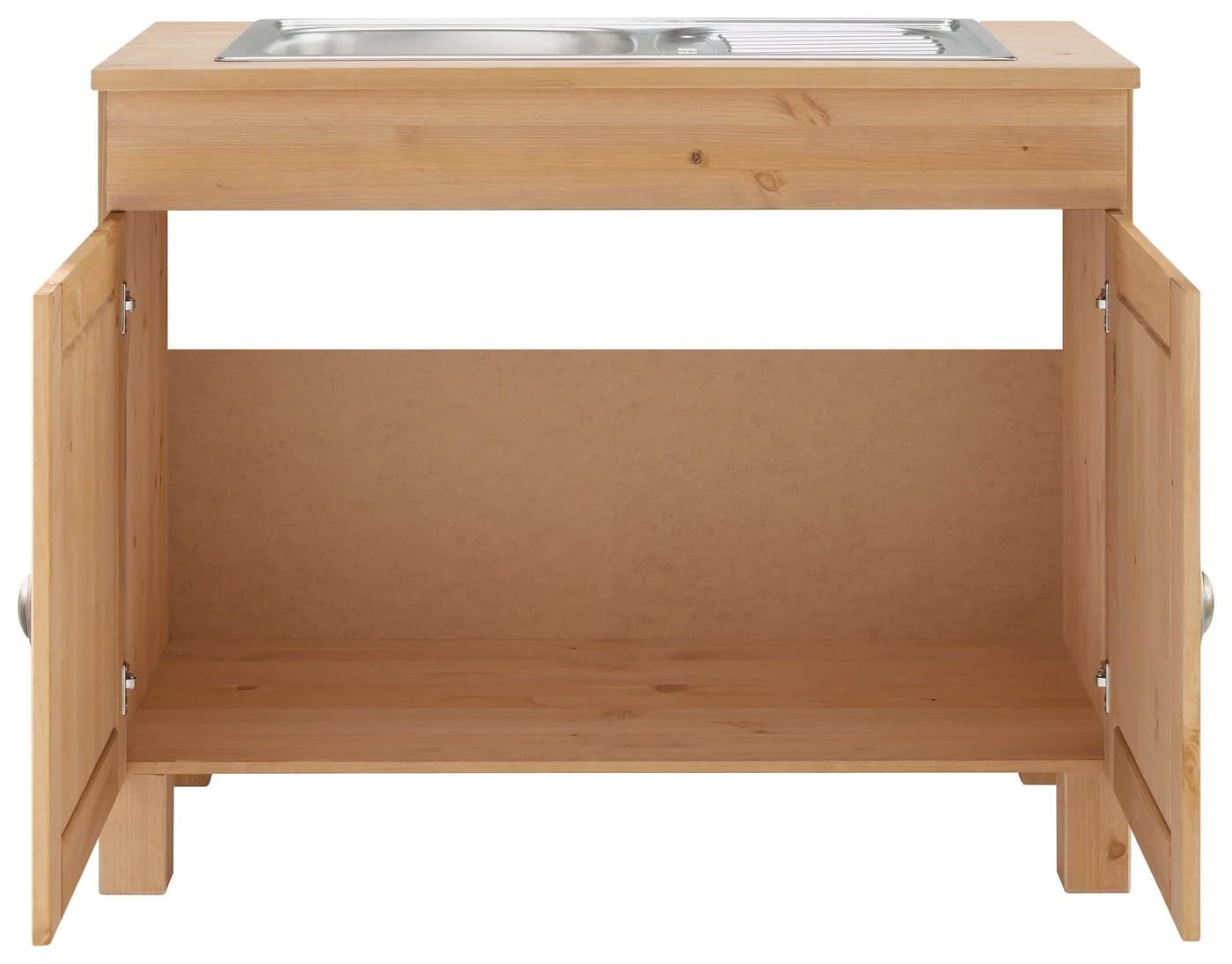 HOME AFFAIRE Spülenschrank Oslo Beige Massivholz mit Einbauspüle - Bild 3
