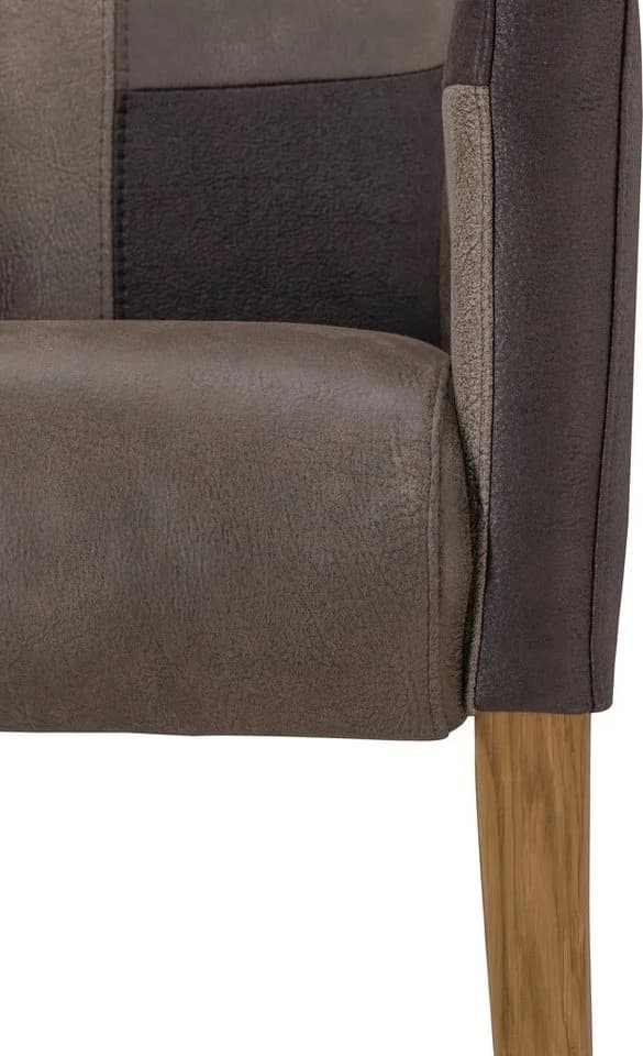 Home Affaire King Armlehnstuhl Braun Microfaser Eiche - Bild 5
