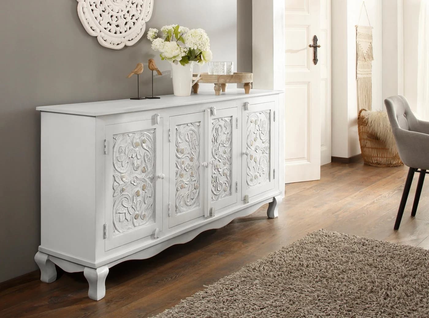 OTTO HOME Sideboard Rajat Naturfarben Massivholz Mango - Bild 2