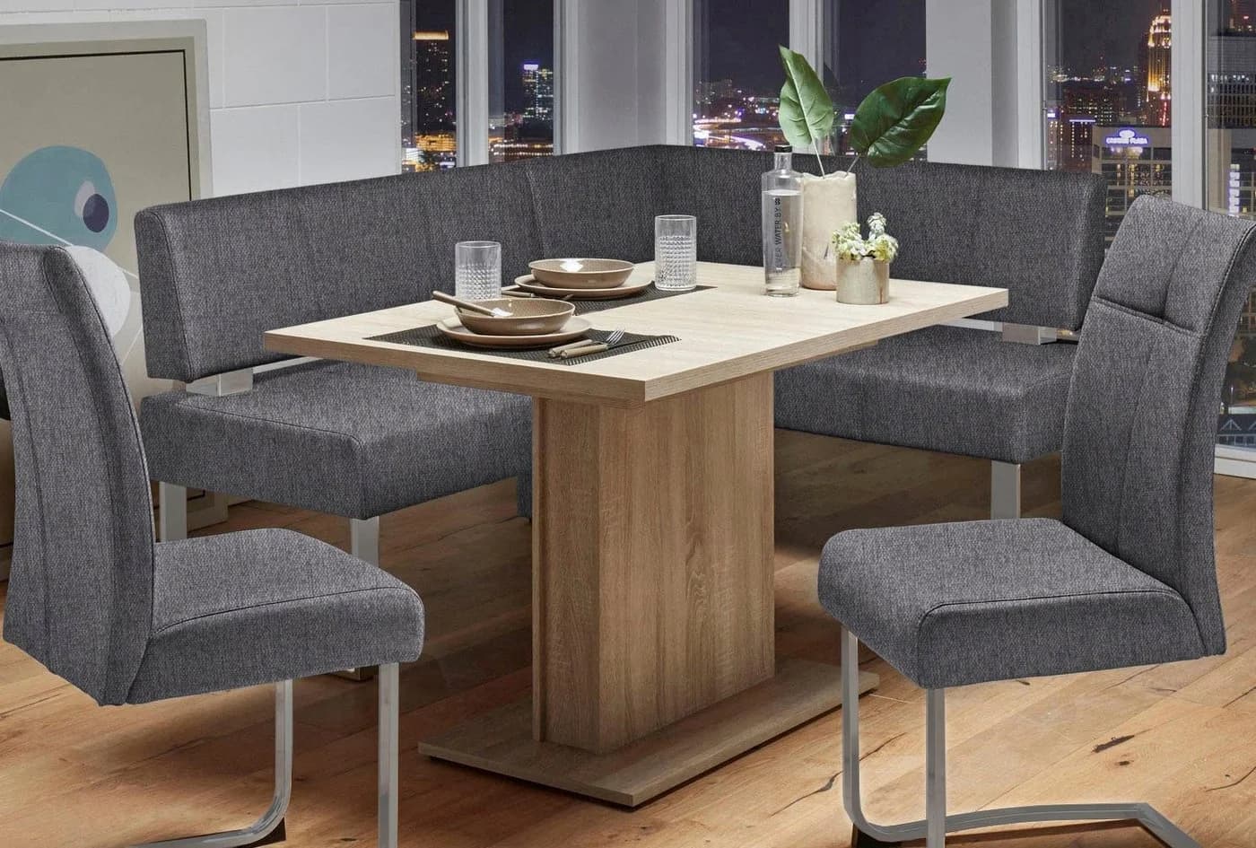 OTTO HOME Eckbank Rab Grau Silber Polyester Gepolstert - Bild 2