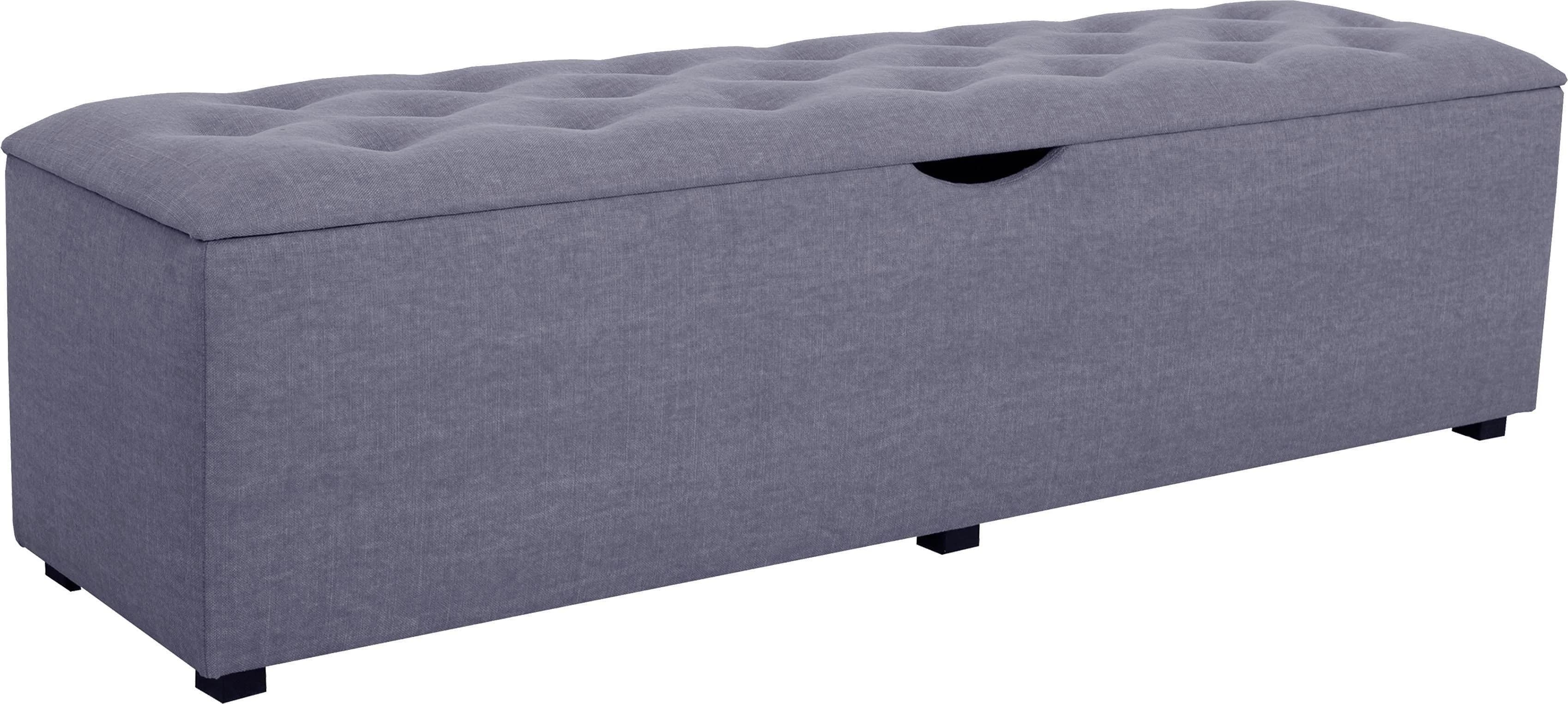Home Affaire Hockerbank Knobbed Blau Grau mit Stauraum