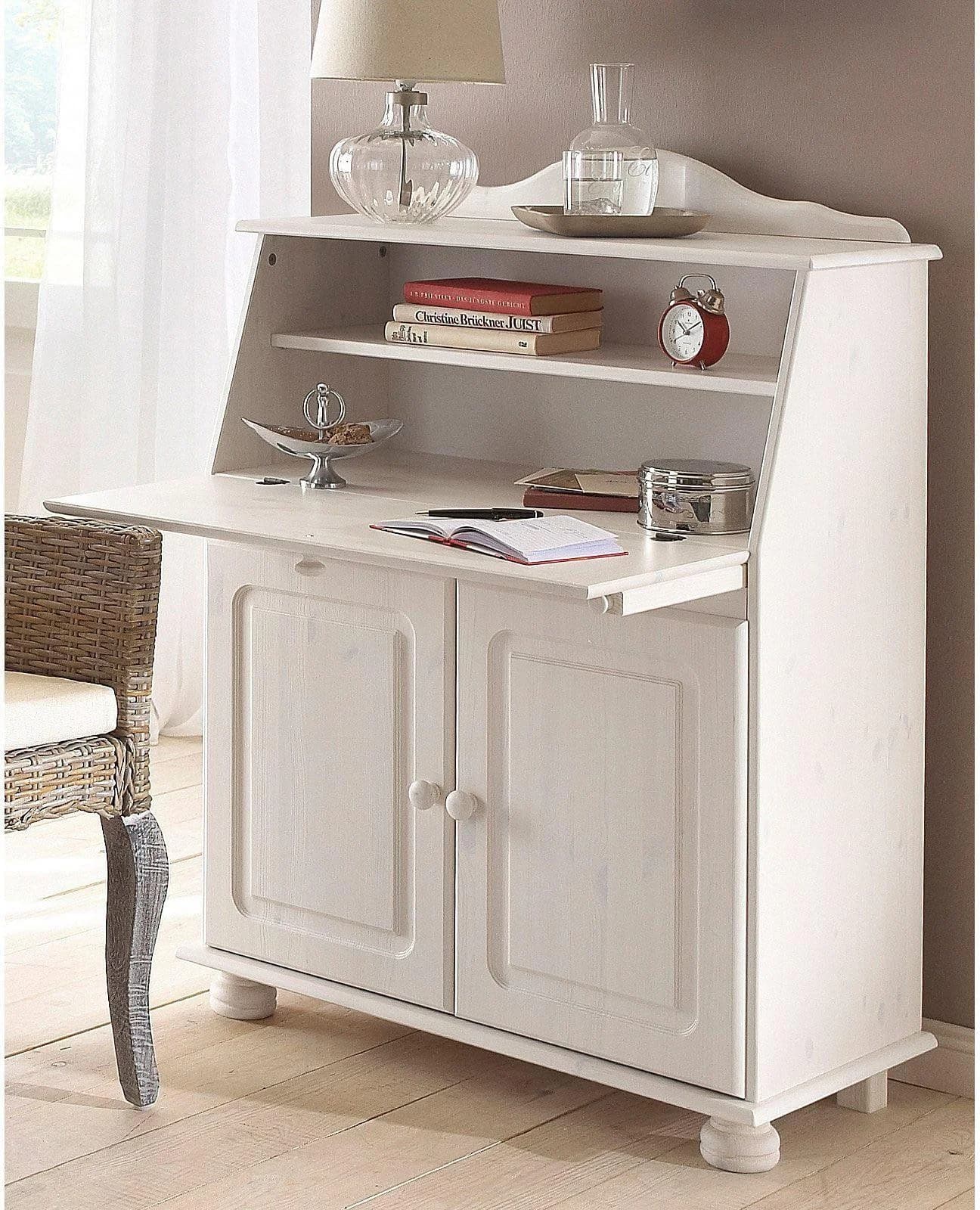 OTTO HOME Sekretär Mette Weiß Landhausstil Massivholz - Bild 3