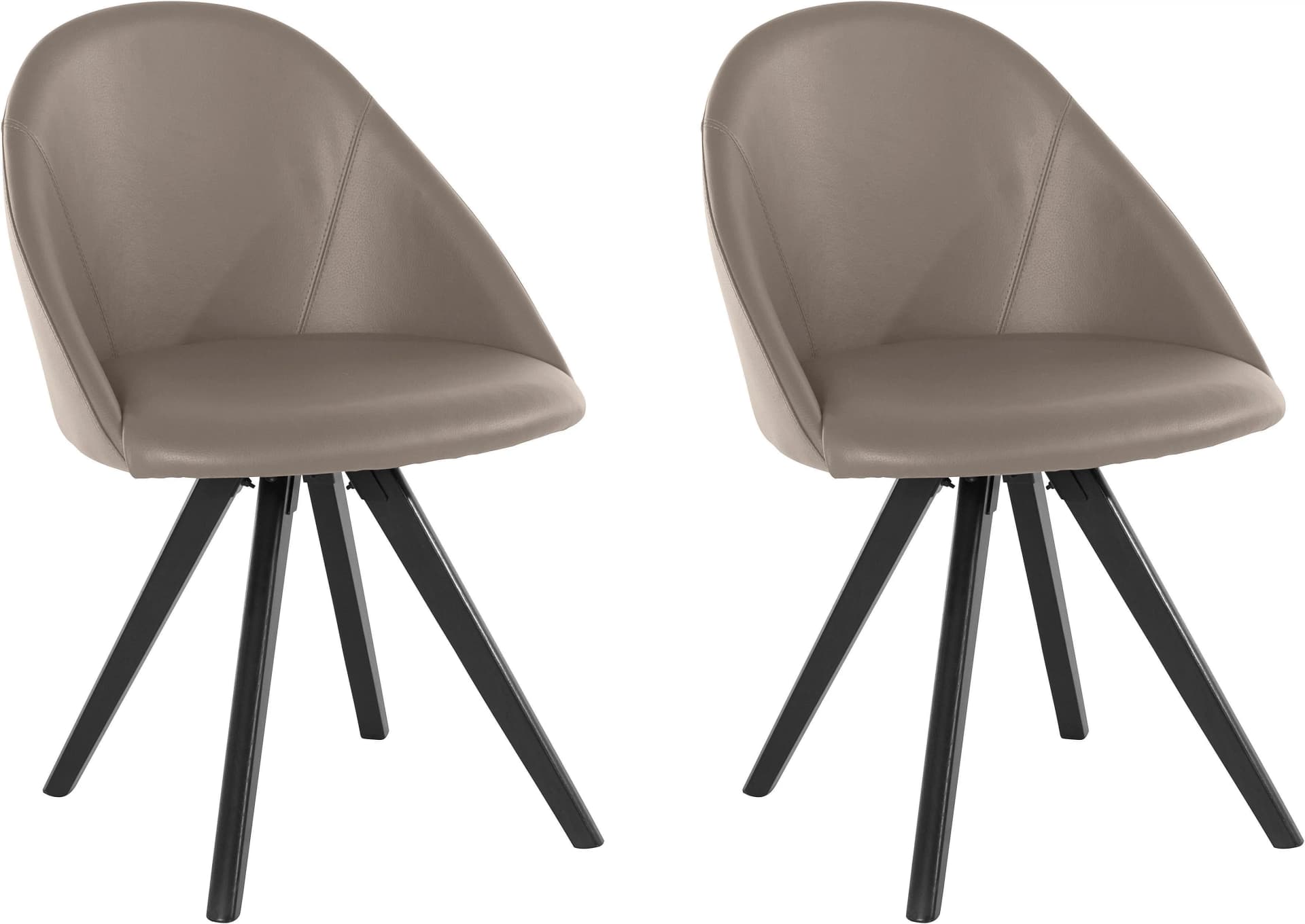 OTTO HOME Lotos 4-Fußstuhl Grau Taupe Schwarz Eiche Massivholz