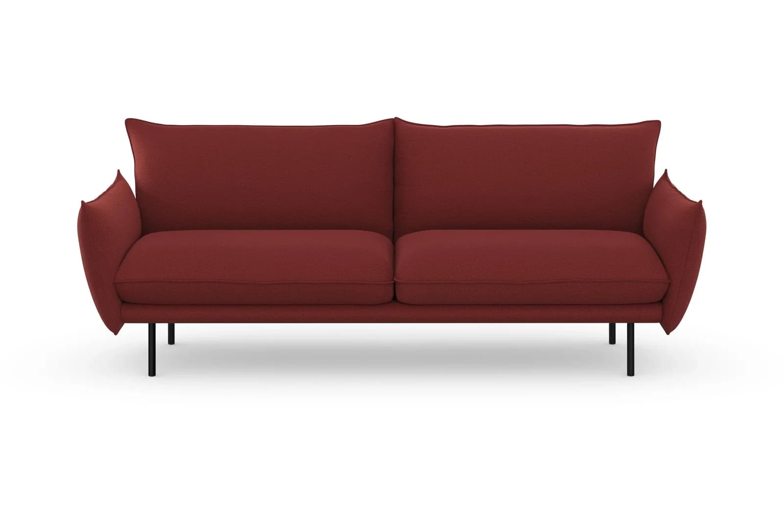 OTTO HOME Sofa Stine 3-Sitzer Dunkelrot Strukturstoff