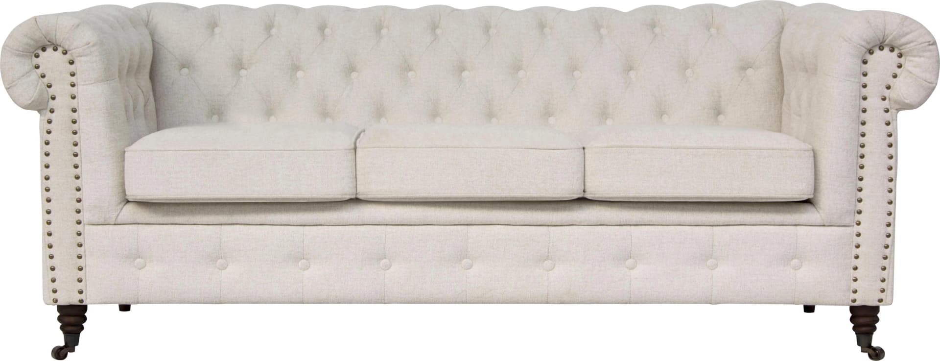 Chesterfield-Sofa HOME AFFAIRE Aarburg Beige Polyester