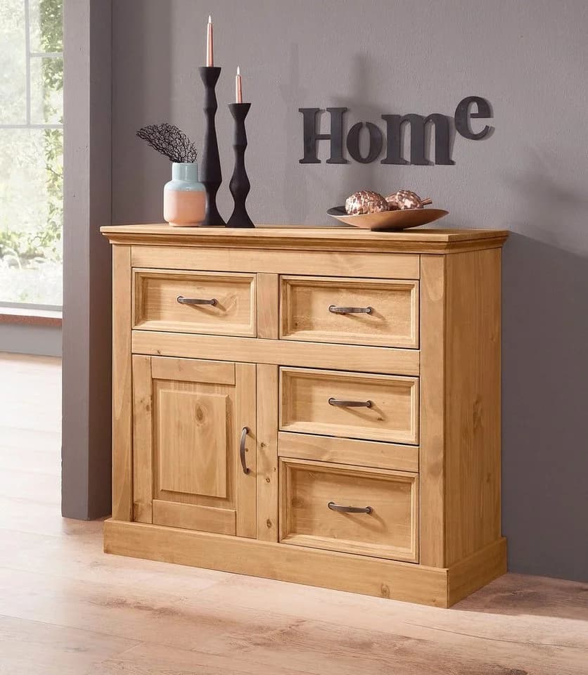 OTTO HOME Selma Sideboard Beige Natur Gebeizt Gewachst Landhausstil - Bild 2